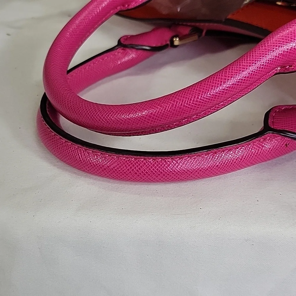 Michael Kors Fuschia Greenwich Grab Bag Tote Shoulder Bag Purse